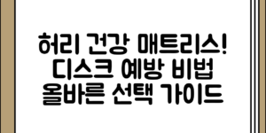 허리 건강을 위한 매트리스 선택과 허리디스크 관련 정보 정리, 어떻게 접근하면 좋을까