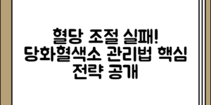 혈당 조절 실패의 공통점과 당화혈색소 관리 방법 정리