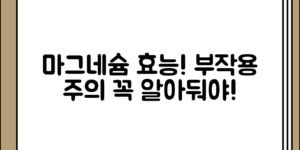 마그네슘의 효능과 주의해야 할 부작용 정리 전체 흐름 정리