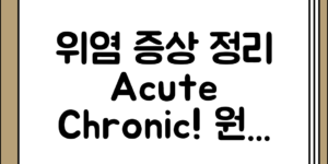 처음 접할 때 유용한 만성 및 급성 위염의 증상 정리과 원인 정리 파악하기
