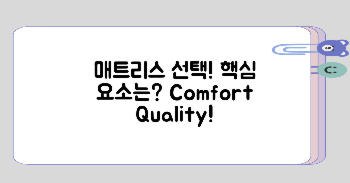 매트리스 선택의 핵심 요소는?