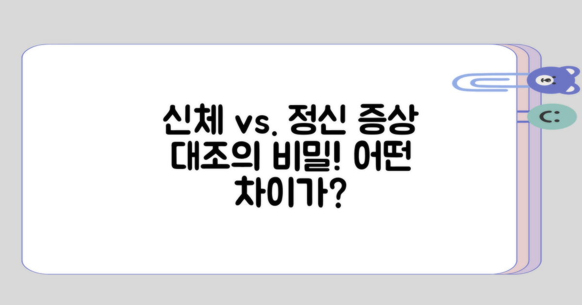 신체적 증상과 정신적 증상의 대조