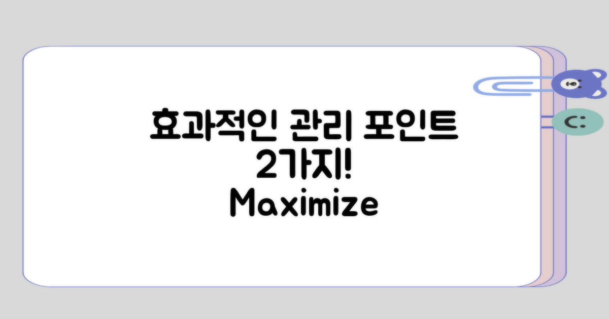 효과적인 관리 포인트 2가지