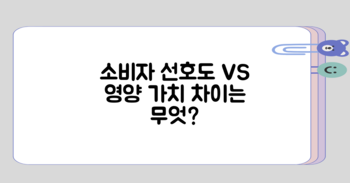 소비자 선호도와 영양 가치 차이