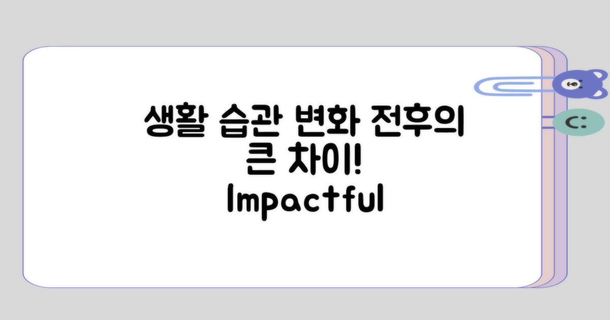 생활 습관 변화 전후의 영향