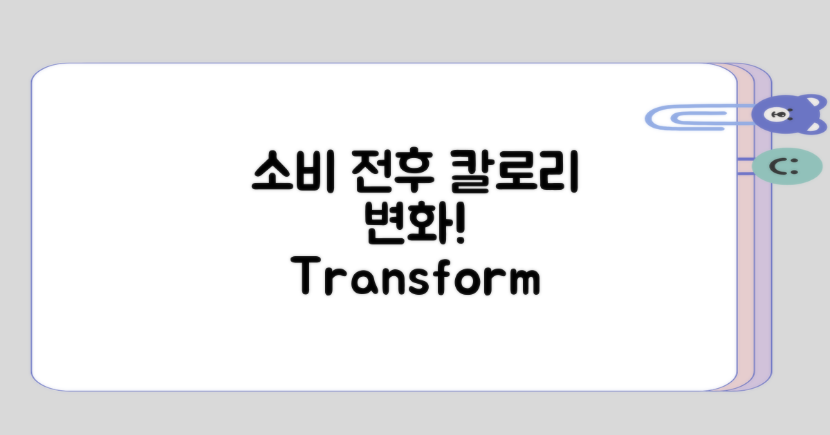 소비 전후의 칼로리 변화