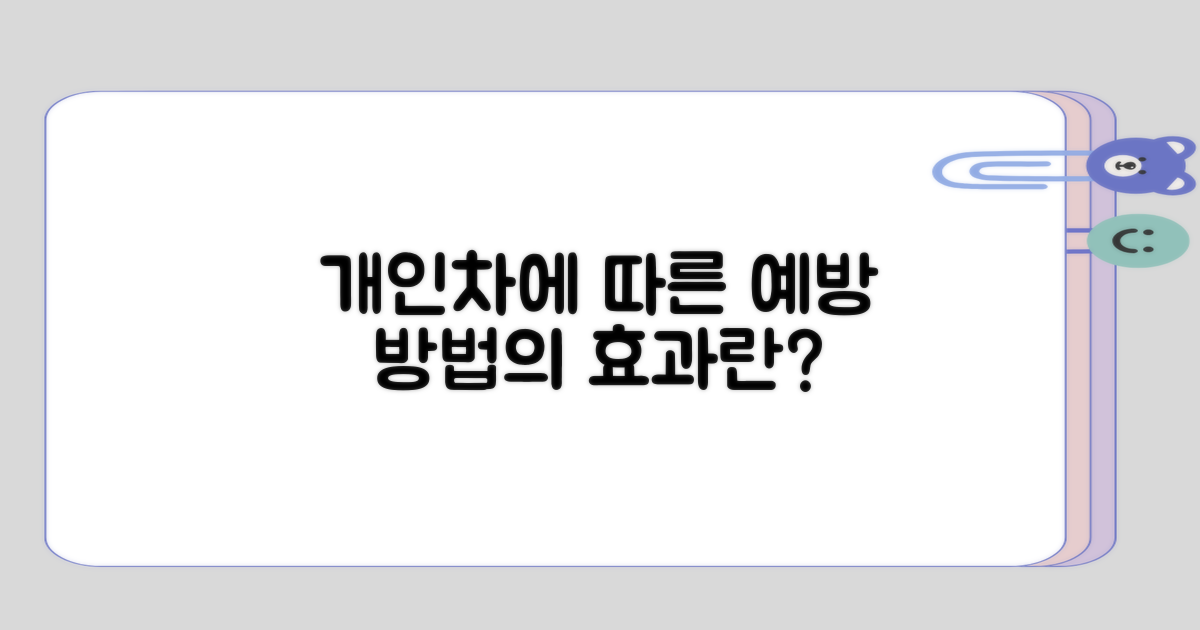 예방 방법의 개인차와 효과