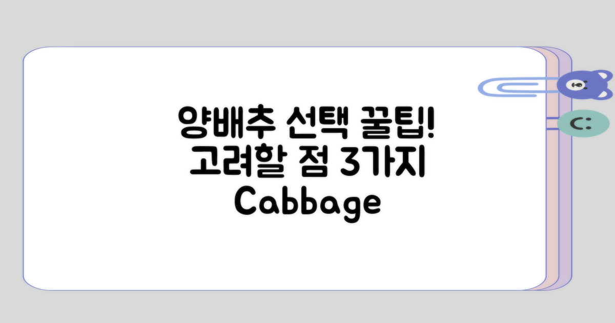 양배추 선택 시 고려할 점