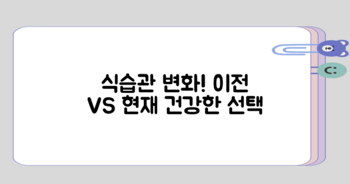 이전 식습관과 현재의 변화 점