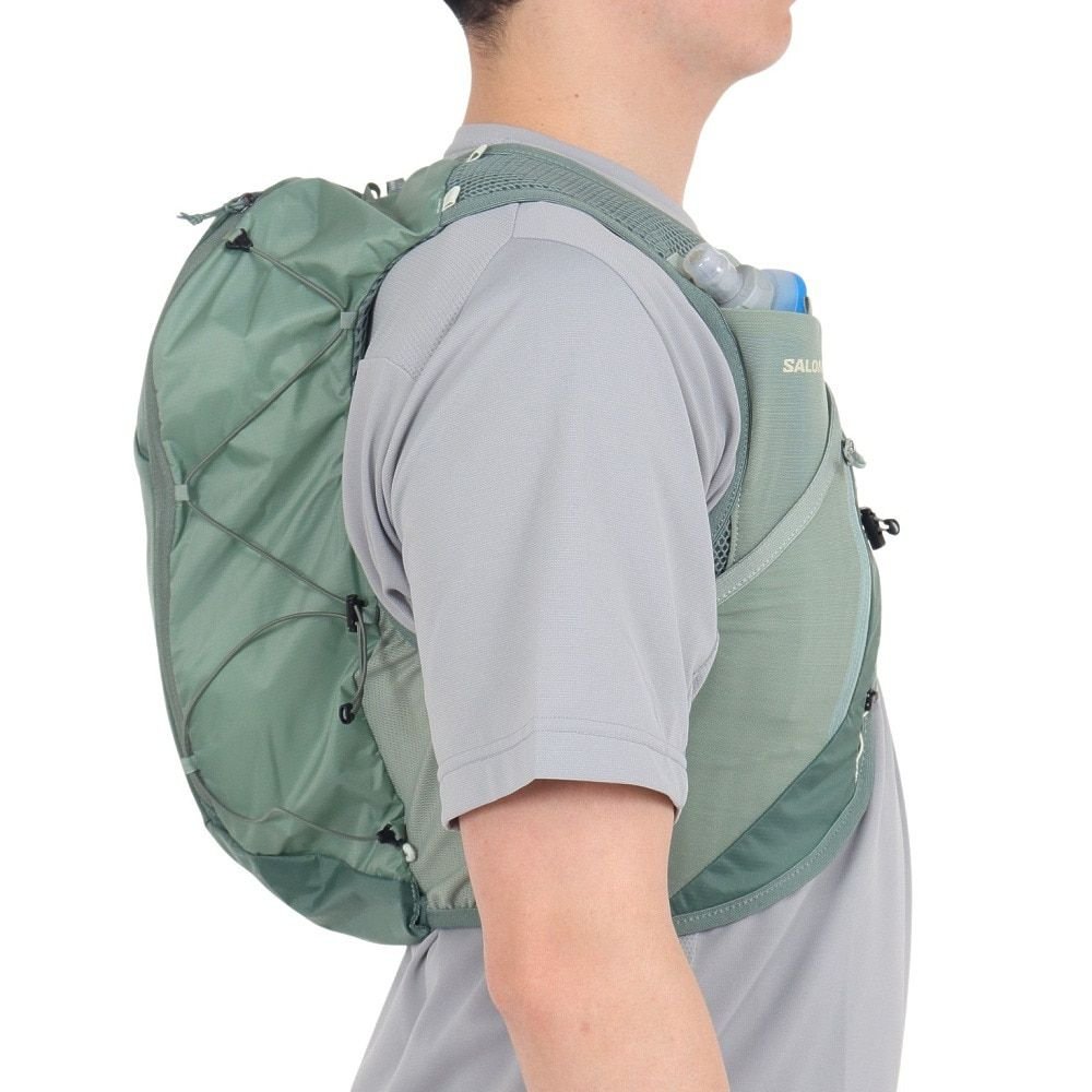 살로몬 액티브 스킨 12 남녀공용 마라톤 트레일러닝 조끼 베스트 가방 LC2177600, L, 그린, 1개 상세 이미지 1