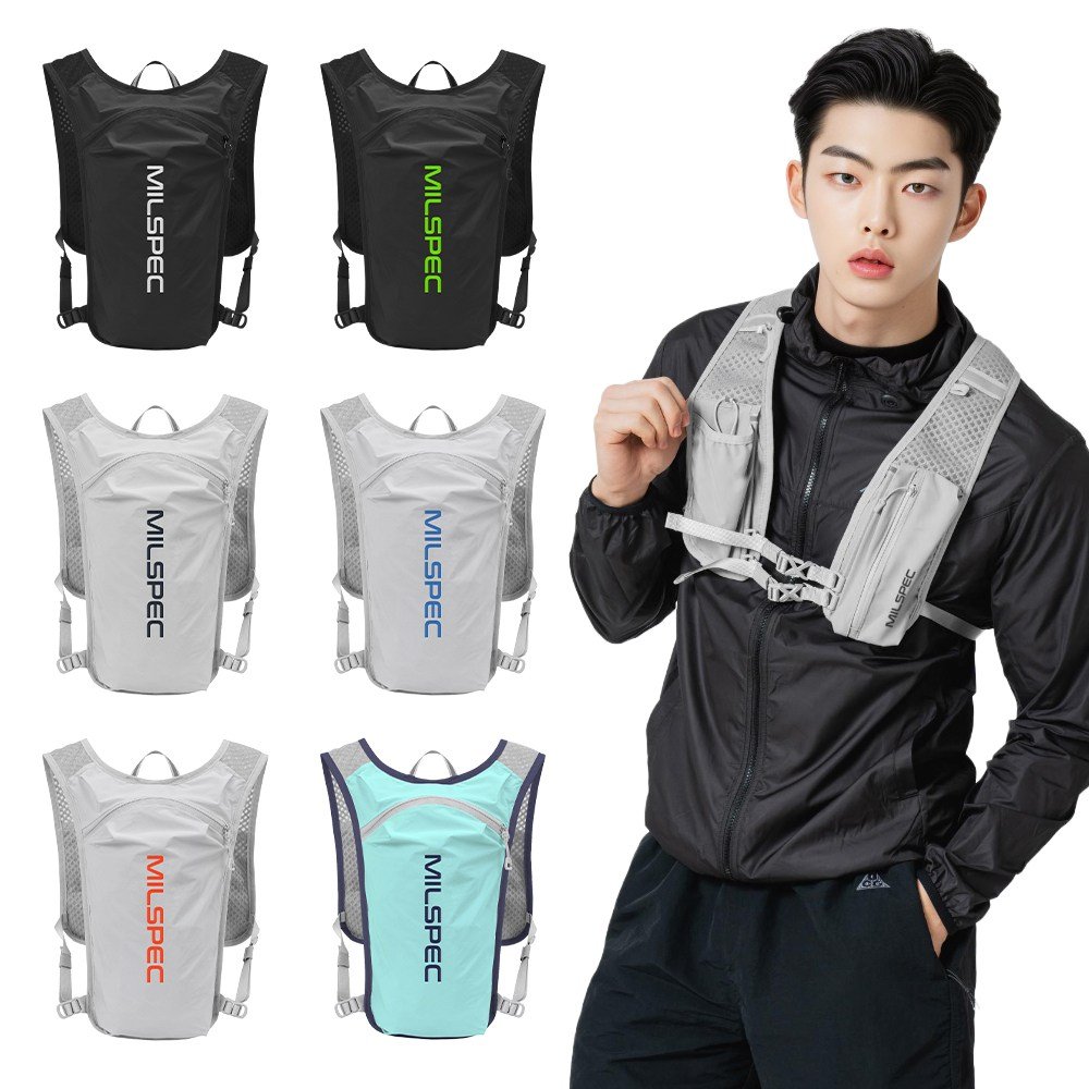 밀스펙 코어 트레일러닝 러닝조끼, 블랙 화이트, 1개할인 상세 이미지 1