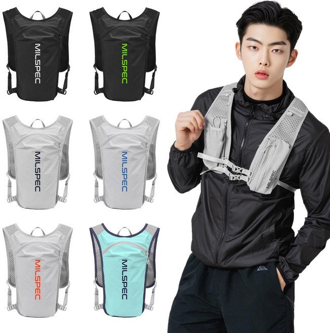 밀스펙 코어 트레일러닝 러닝조끼, 블랙 화이트, 1개할인