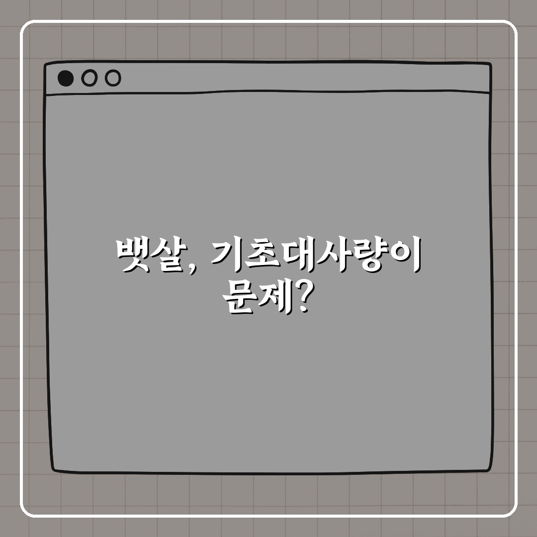 뱃살 안 빠지는 이유, 기초대사량 때문일 수 있습니다 꿀팁 알려드려요