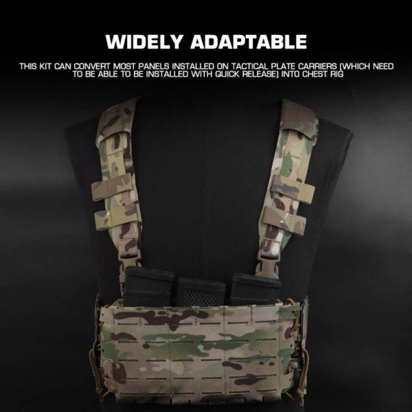 포세이돈 디펜스 ARC 경량 체스트 리그 키트 모듈형 하네스 시스템 몰리 패널 H-스트랩 퀵 릴리즈, 07 GY 상세 이미지 1