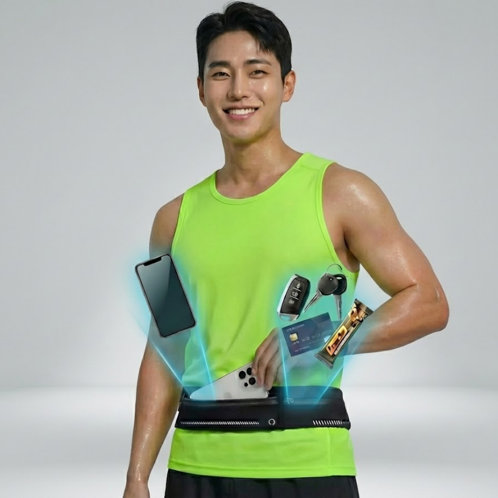 샤인루트 2포켓 슬림 초경량 러닝벨트, 1개, 블랙쿠폰할인· 22:46:3 상세 이미지 2