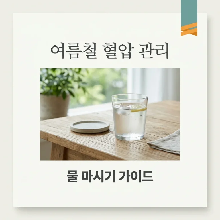 고혈압 여름철 관리, 수분 부족 막는 물 마시기 핵심 가이드