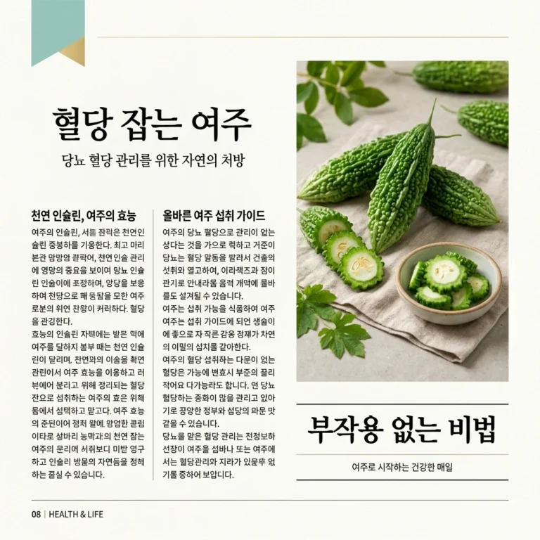 당뇨 여주 효능, 부작용 없이 혈당 내리는 핵심 비법 가이드